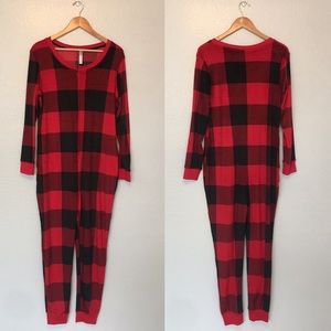 Super soft Red and black checkered onesie M/L
